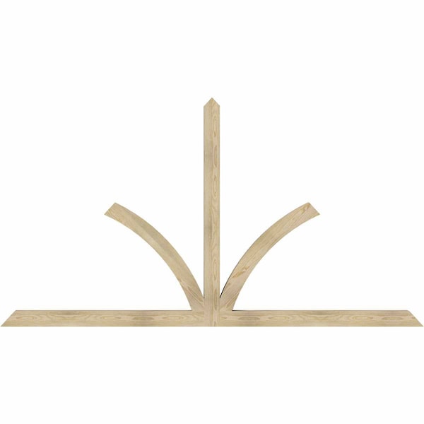 Ekena Millwork Richland Rough Sawn Timber Gable Bracket, Douglas Fir, 108"W x 58"H x 4"D x 4"F, 13/12 Pitch GBW108X58X0404RIC00RDF - main